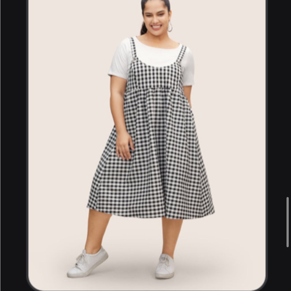 Classic Black and White Checkered Dress